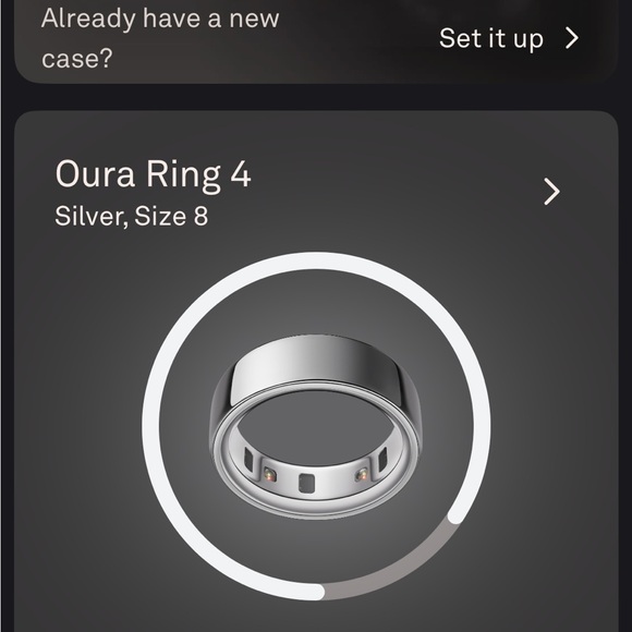 Oura Silver Ring with Charging Dock